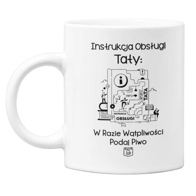 Koszulka dla taty wraz z kubkiem z nadrukiem Instrukcja obsługi Taty... w razie wątpliwości podaj piwo kolor khaki (3).jpg