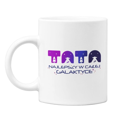 Koszulka dla taty wraz z kubkiem z napisem TATA najlepszy w całej galaktyce t-shirt w kolorze khaki (1).jpg
