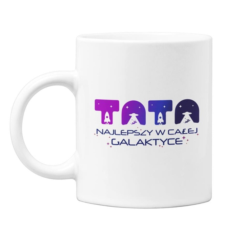 Koszulka dla taty wraz z kubkiem z napisem TATA najlepszy w całej galaktyce t-shirt w kolorze khaki (1).jpg