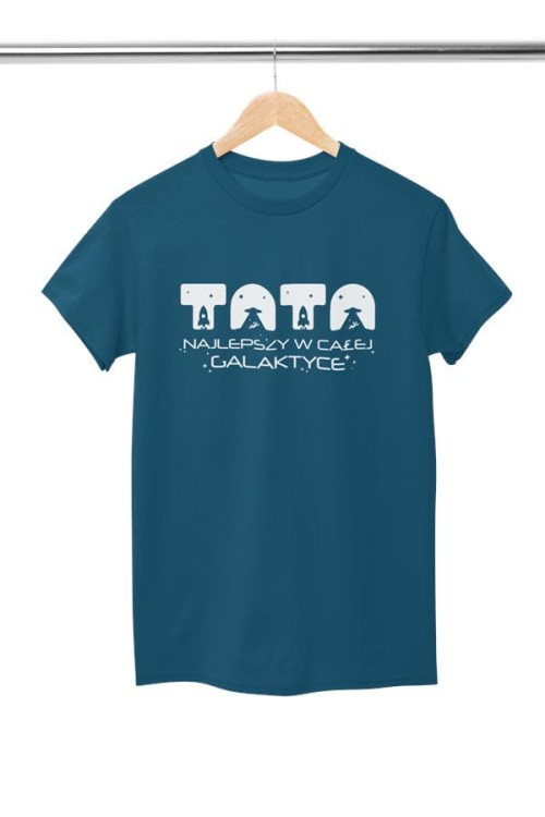 Koszulka dla taty wraz z kubkiem z napisem TATA najlepszy w całej galaktyce t-shirt w kolorze petrol blue  (2).jpg