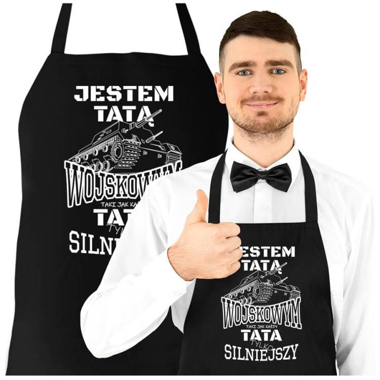 Fartuch dla Taty na prezent na Dzień Ojca z napisem Jestem TATĄ wojskowym taki jak każdy TATA tylko, że silniejszy (2).jpg