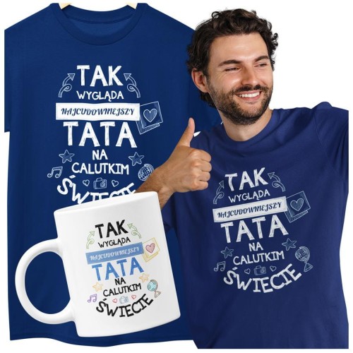 Koszulka dla taty wraz z kubkiem z nadrukiem Tak wygląda najcudowniejszy tata na calutkim świecie granatowy (2).jpg