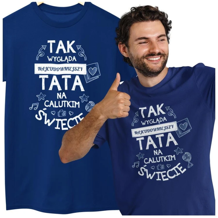 Koszulka dla taty wraz z kubkiem z nadrukiem Tak wygląda najcudowniejszy tata na calutkim świecie granatowy (1).jpg