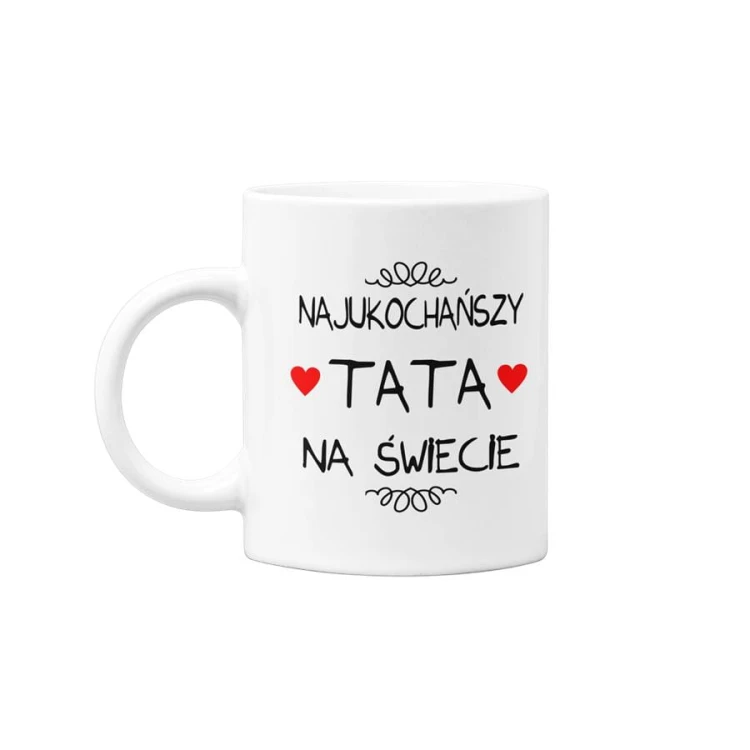 Koszulka dla taty wraz z kubkiem z nadrukiem Najukochańszy tata na świecie t-shirt w kolorze białym (3).jpg