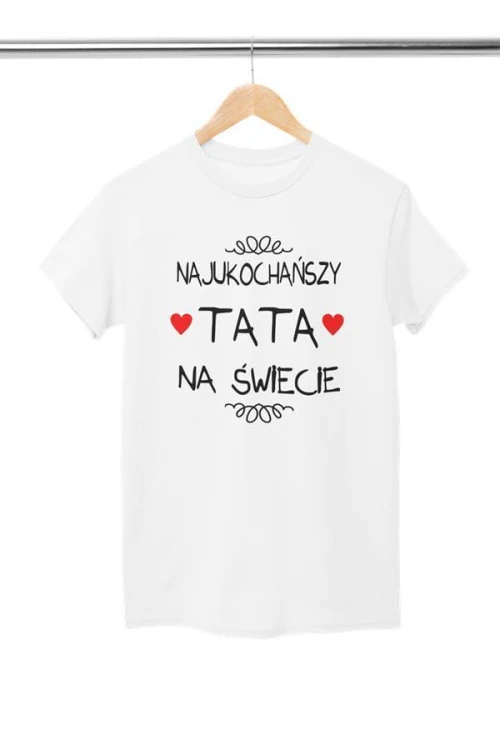 Koszulka dla taty wraz z kubkiem z nadrukiem Najukochańszy tata na świecie t-shirt w kolorze białym (4).jpg