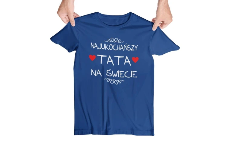 Koszulka dla taty wraz z kubkiem z nadrukiem Najukochańszy tata na świecie t-shirt w kolorze granatowym (17).jpg