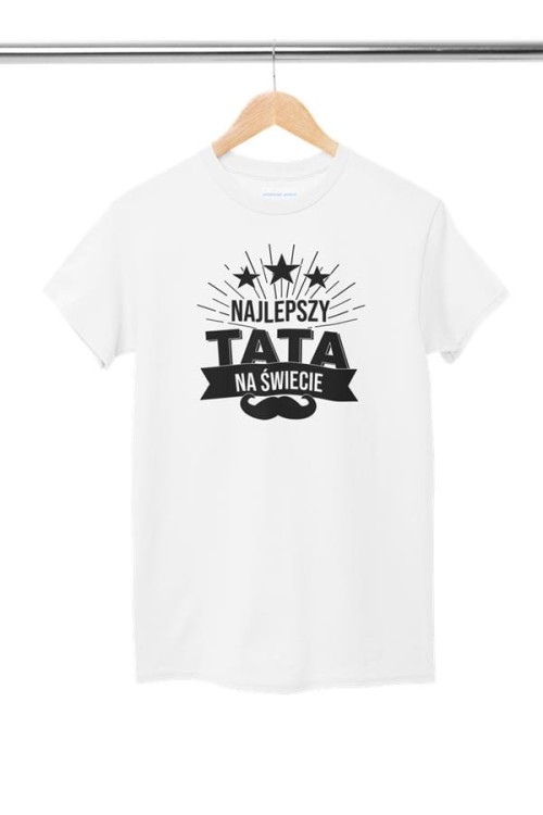 Koszulka dla taty wraz z kubkiem z nadrukiem Najlepszy tata na świecie t-shirt w kolorze białym (1).jpg