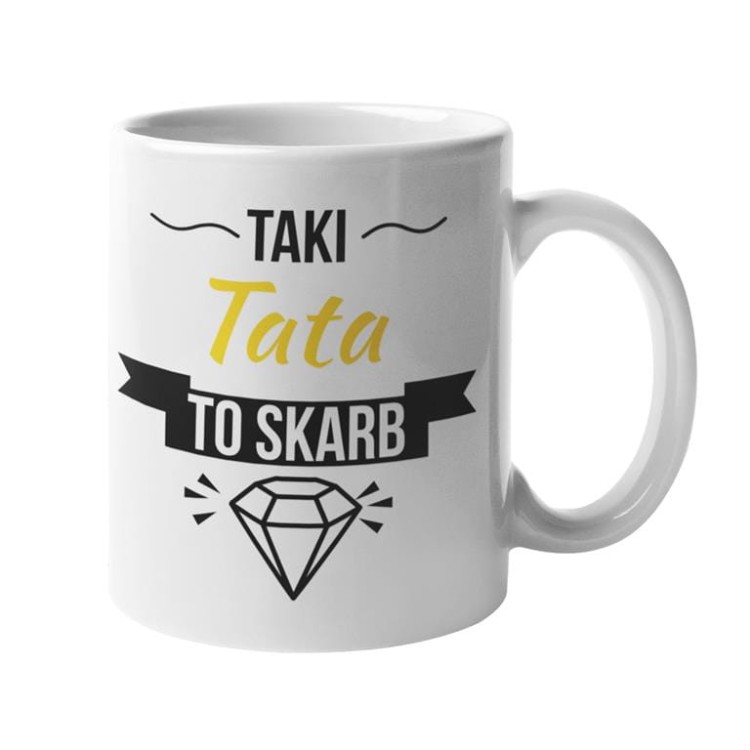 Koszulka dla taty wraz z kubkiem z nadrukiem Taki tata to skarb t-shirt w kolorze khaki (5).jpg
