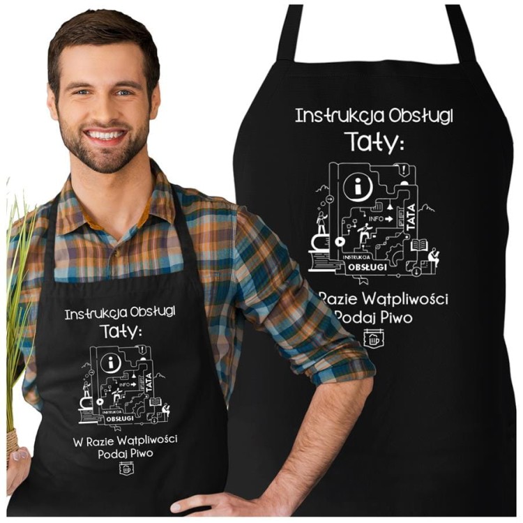 Fartuch dla Taty na prezent na Dzień Ojca z napisem Instrukcja obsługi Taty... w razie wątpliwości podaj piwo.jpg