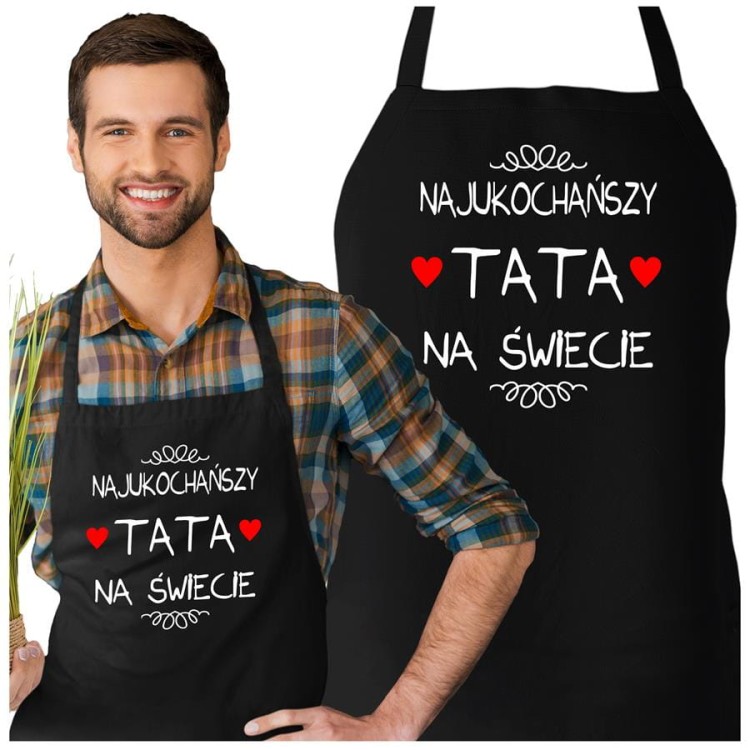 Fartuch dla Taty na prezent na Dzień Ojca z napisem Najukochańszy TATA na świecie.jpg
