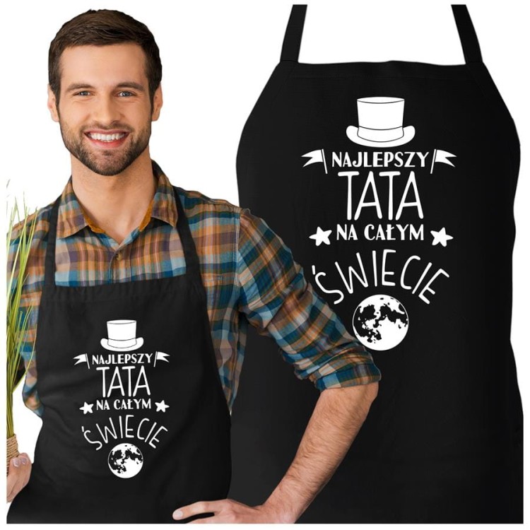 Fartuch dla Taty na prezent na Dzień Ojca z napisem Najlepszy tata na całym świecie.jpg