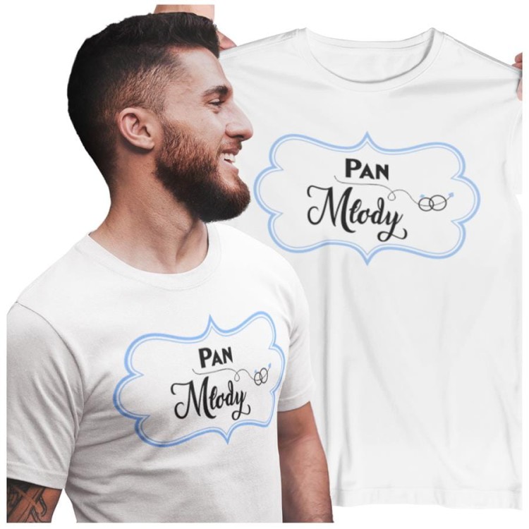 Koszulka dla PANA MŁODEGO na wieczór kawalerski modny prezent dla przyszłej Pary Młodej Stylowa koszulka z napisem Pan Młody w ko (1).jpg