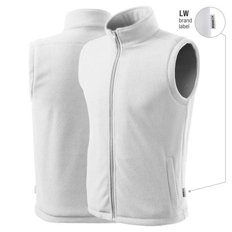 Kamizelka polarowa unisex biały z metką haftem nadrukiem logo firmy 280g 518 kol. LW 00 polar podstawowy (2).jpg
