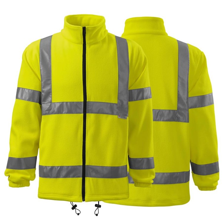 Polar z haftem z materiału fluorescencyjnego oraz ściągaczami z zamkiem błyskawicznym kolor fluorescencyjny żółty 97