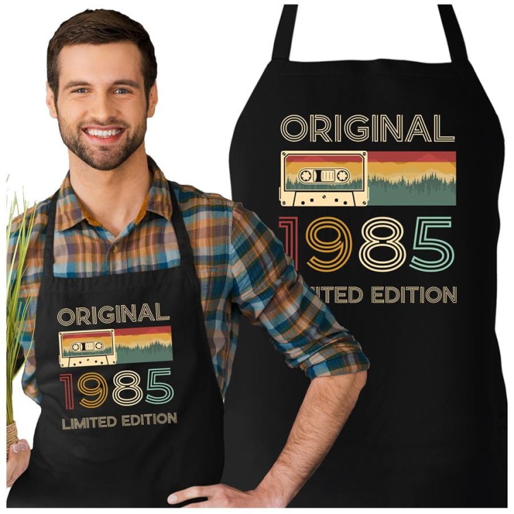 Fartuch na 40 urodziny prezent urodzinowy z napisem ORIGINAL 1985 LIMITED EDITION (1).jpg