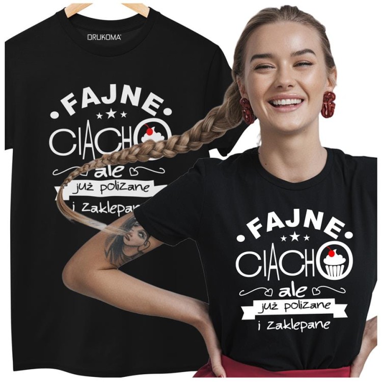 KOSZULKA DLA DZIEWCZYNY NA WALENTYNKI PREZENT FAJNE CIACHO, ALE JUŻ POLIZANE I ZAKLEPANE KOLOR CZARNY (1).jpg