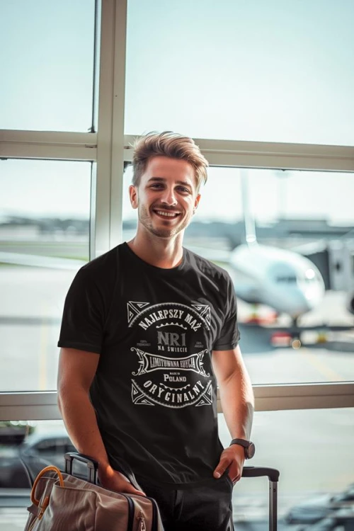 Koszulka dla Męża modny prezent na Walentynki lub Urodziny stylowa koszulka z napisem Najlepszy mąż nr1 na świecie limitowana edycja made in Poland oryginalny 100% męs.jpg