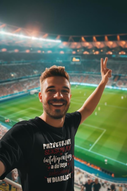 Koszulka dla Chłopaka modny prezent na Walentynki lub Urodziny stylowa koszulka z napisem Przystojny, seksowny, inteligentny, a do tego zakochany w diablicy (8).jpg