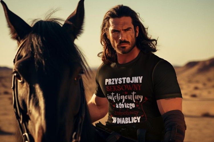 Koszulka dla Chłopaka modny prezent na Walentynki lub Urodziny stylowa koszulka z napisem Przystojny, seksowny, inteligentny, a do tego zakochany w diablicy (6).jpg