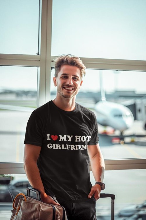 Koszulka dla Chłopaka modny prezent na Walentynki lub Urodziny stylowa koszulka z napisem I love my hot girlfriend (2).jpg
