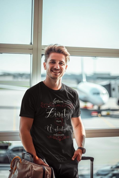 Koszulka dla Chłopaka modny prezent na Walentynki lub Urodziny stylowa koszulka z napisem Jestem żonaty mam walentynki codziennie (3).jpg