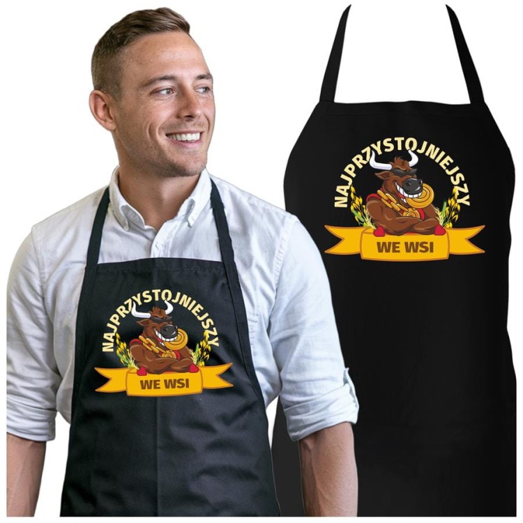 FARTUCH DLA CHŁOPAKA MĘŻA PREZENT NA WALENTYNKI z napisem Najprzystojniejszy we wsi (2).jpg