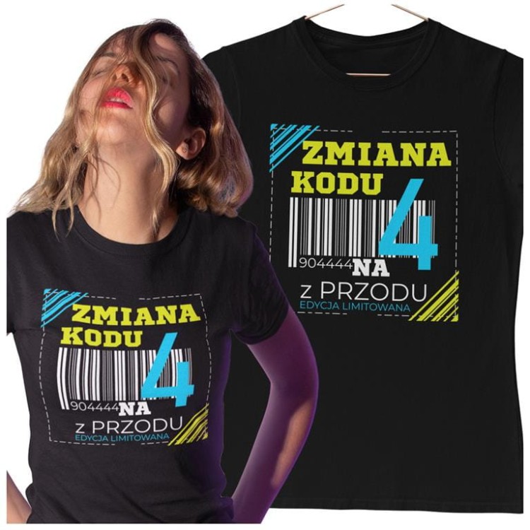 Koszulka damska dla kobiety 40 CZTERDZIESTKĘ urodziny ZMIANA KODU NA 4 Z PRZODU (1).jpg