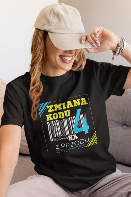 Koszulka damska dla kobiety 40 CZTERDZIESTKĘ urodziny ZMIANA KODU NA 4 Z PRZODU (2).jpg
