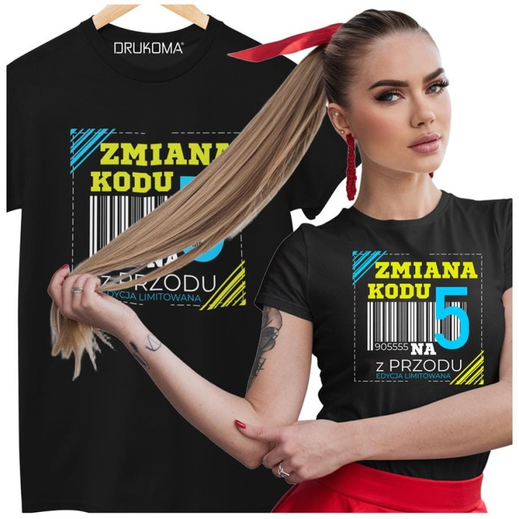 Koszulka damska dla kobiety 50 pięćdziesiątkę urodziny ZMIANA KODU NA 5 Z PRZODU (4).jpg