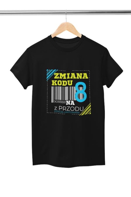 Koszulka damska dla kobiety na 80 osiemdziesiąte urodziny Zmiana kodu na 8 z przodu (3).jpg