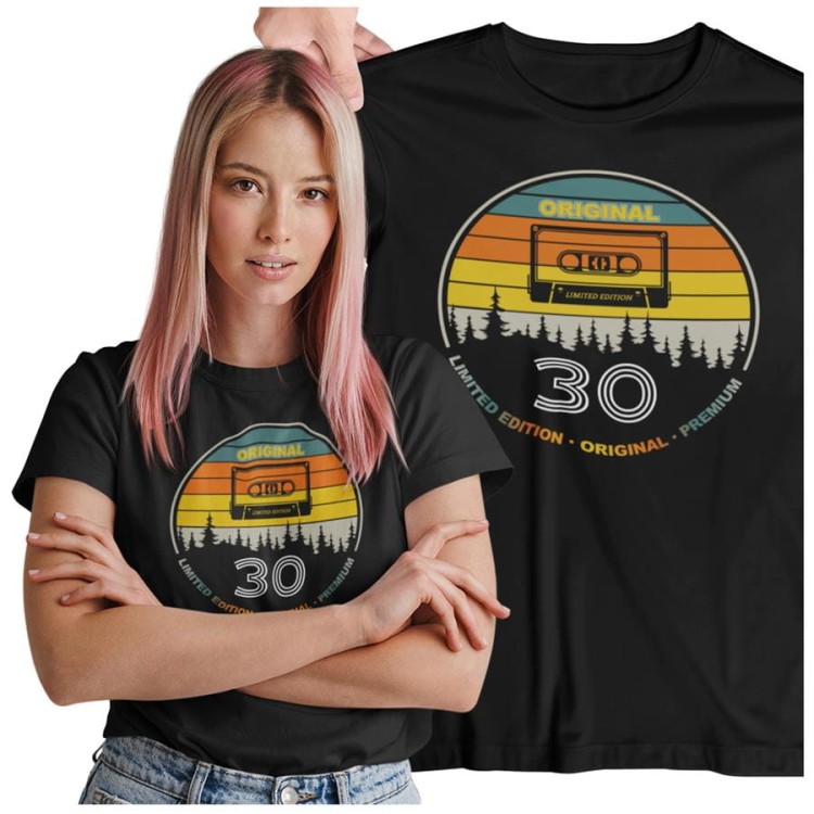Koszulka damska dla kobiety na 30 trzydzieste urodziny Original 30 premium edition (4).jpg
