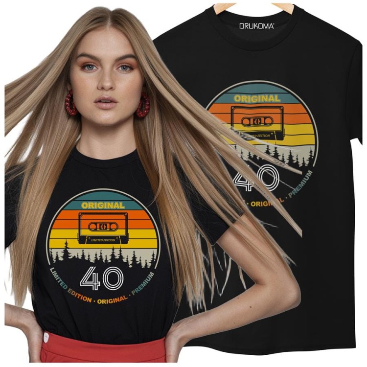 Koszulka damska dla kobiety na 40 CZTERDZIESTKĘ urodziny Original 40 premium edition (4).jpg
