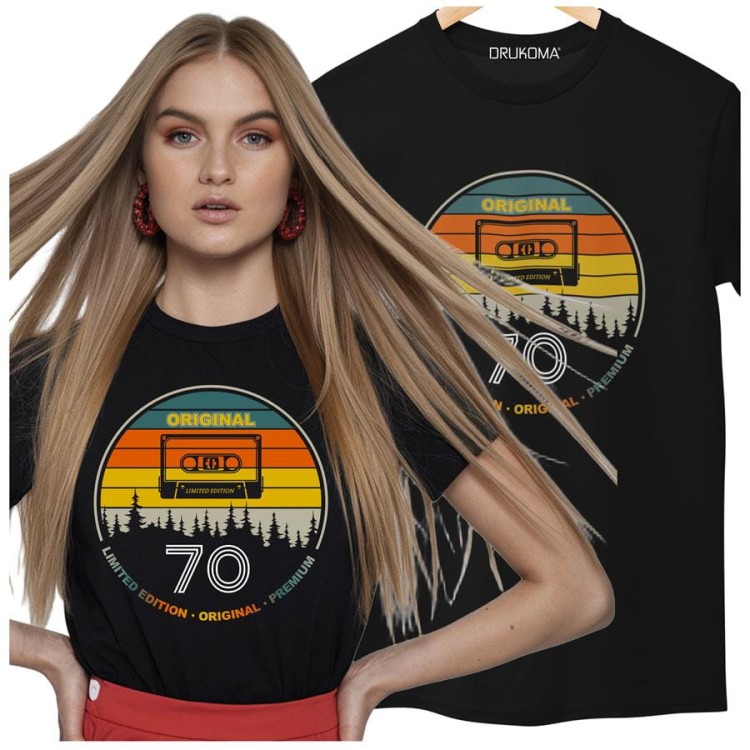 Koszulka damska dla kobiety na 70 SIEDEMDZIESIĄTKĘ urodziny Original 70 premium edition (4).jpg