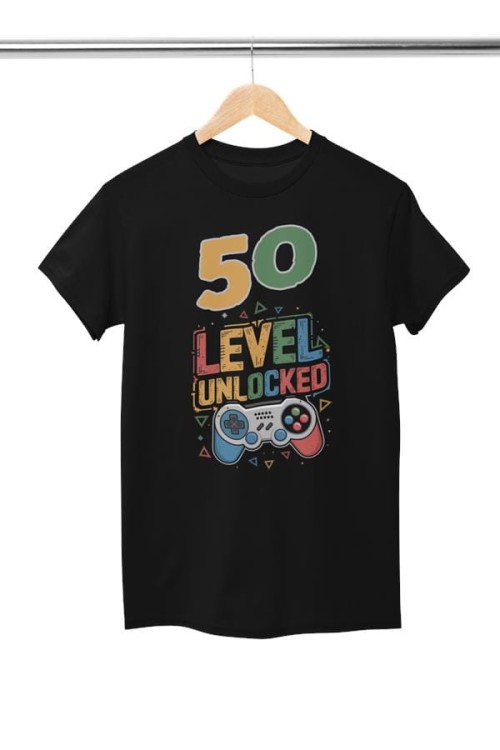 Koszulka na 50 urodziny na PIĘĆDZIESIĄTKĘ 50 LEVEL UNLOCKED (4).jpg