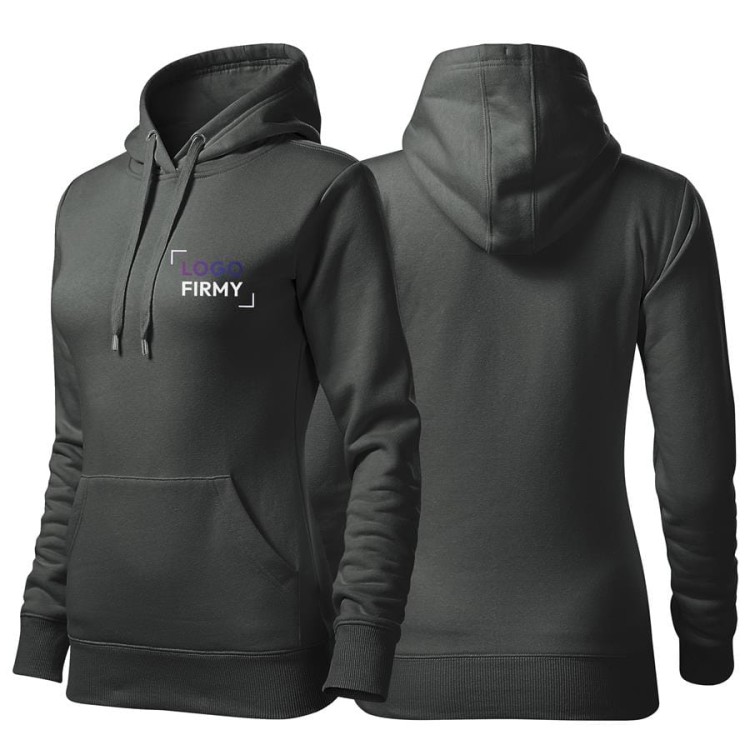 Bluza ciemny khaki damska z haftem nadrukiem na SERCU logo firmy 320g 414 kolor 67 bluza cape.jpg