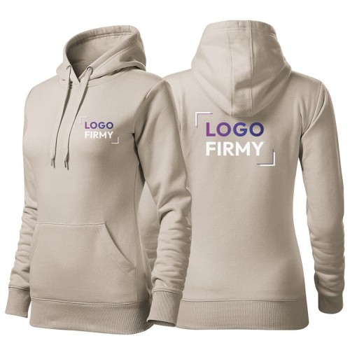 Bluza lodowo siwy damska z haftem nadrukiem na SERCU i PLECACH logo firmy 320g 414 kolor 51 bluza cape.jpg