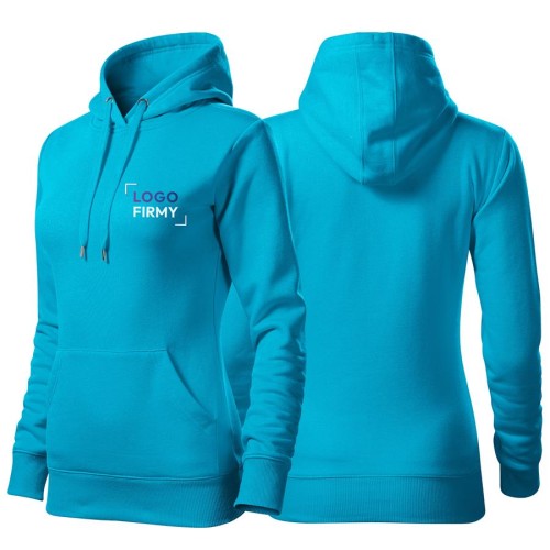 Bluza turkus damska z haftem nadrukiem na SERCU logo firmy 320g 414 kolor 44 bluza cape.jpg