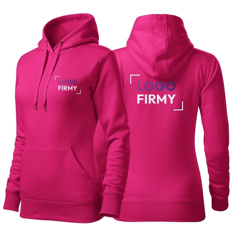 Bluza czerwień purpurowa damska z haftem nadrukiem na SERCU i PLECACH logo firmy 320g 414 kolor 40 bluza cape.jpg