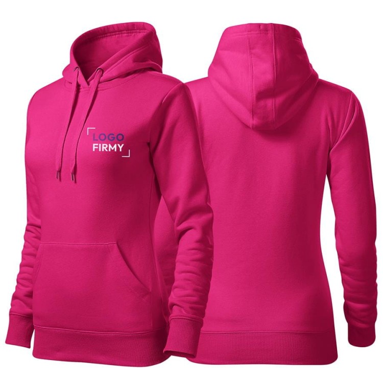 Bluza czerwień purpurowa damska z haftem nadrukiem na SERCU i PLECACH logo firmy 320g 414 kol.jpg