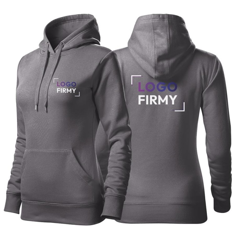 Bluza stalowy damska z haftem nadrukiem na SERCU i PLECACH logo firmy 320g 414 kolor 36 bluza cape.jpg