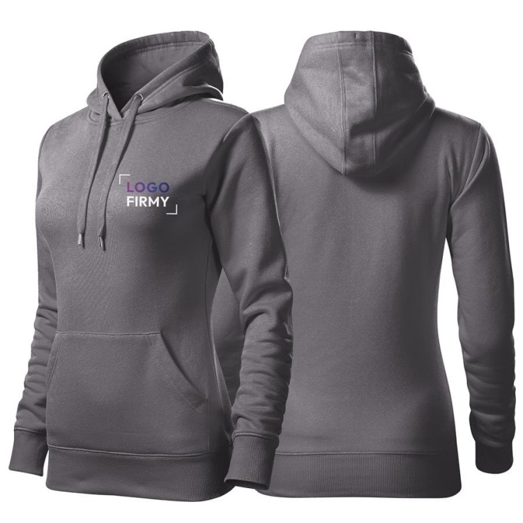 Bluza stalowy damska z haftem nadrukiem na SERCU logo firmy 320g 414 kolor 36 bluza cape.jpg