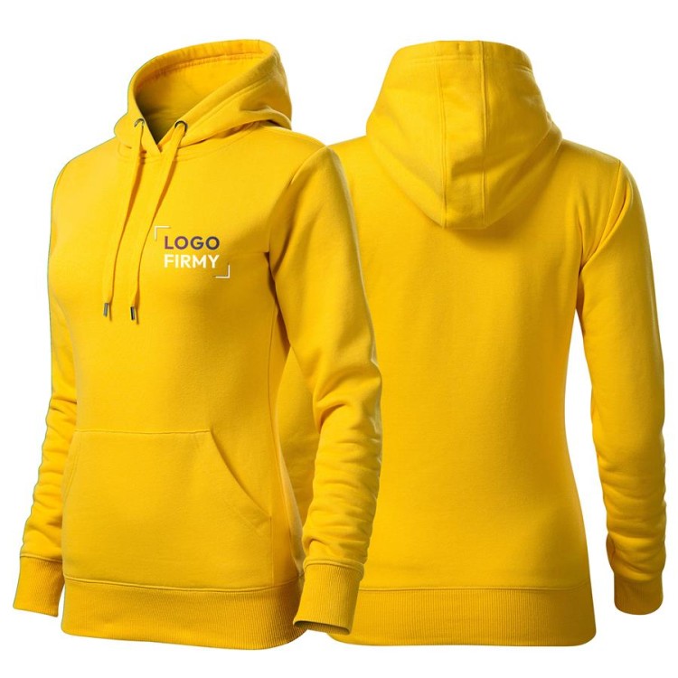 Bluza żółty damska z haftem nadrukiem na SERCU i PLECACH logo firmy 320g 414 kolor 04 bluza c.jpg