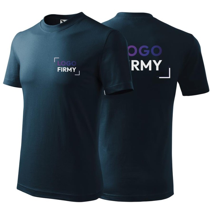 Koszulka granatowa z krótkim rękawem z logo na sercu i plecach unisex z nadrukiem logo firmy 200g HEAVY110 kolor 02 koszulka krótki rękaw.jpg