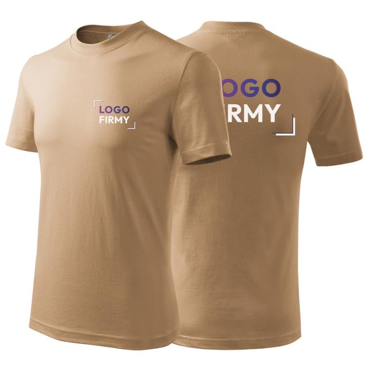 Koszulka piaskowa z krótkim rękawem z logo na sercu i na plecach unisex z nadrukiem logo firmy 200g HEAVY110 kolor 08 koszulka krótki rękaw.jpg