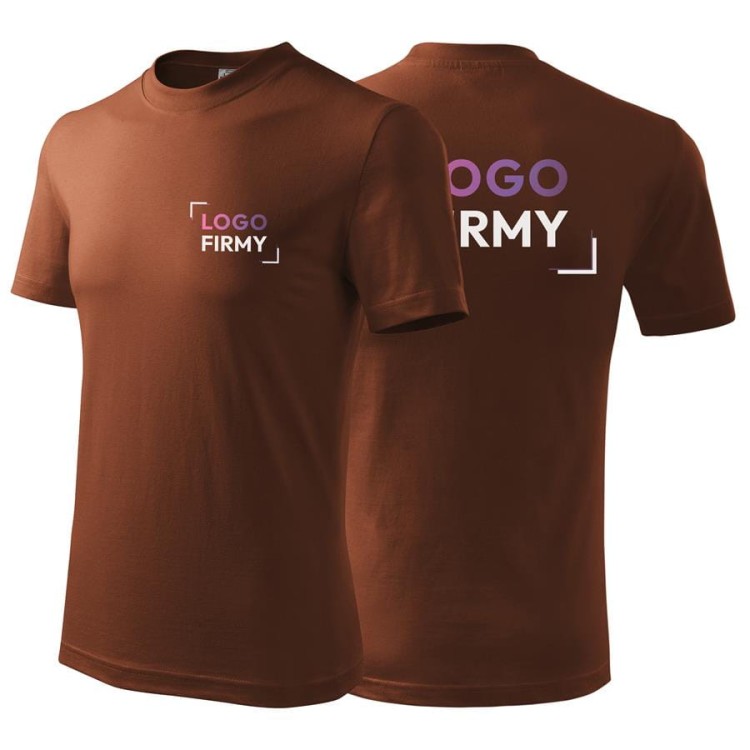 Koszulka czekoladowa z krótkim rękawem z logo na sercu i plecach unisex z nadrukiem logo firmy 200g HEAVY110 kolor 38 koszulka krótki rękaw.jpg
