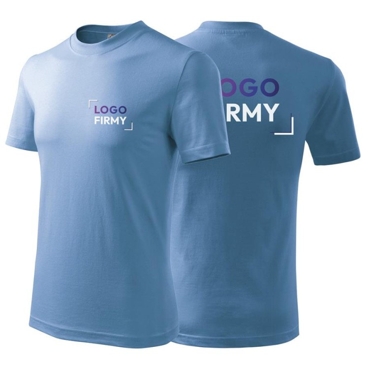 Koszulka błękitna z krótkim rękawem z logo na sercu i plecach unisex z nadrukiem logo firmy 200g HEAVY110 kolor 15 koszulka krótki rękaw.jpg