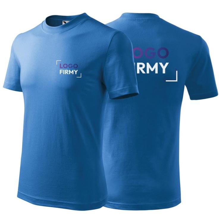 Koszulka lazurowa z krótkim rękawem z logo na sercu i plecach unisex z nadrukiem logo firmy 200g HEAVY110 kolor 14 koszulka krótki rękaw.jpg