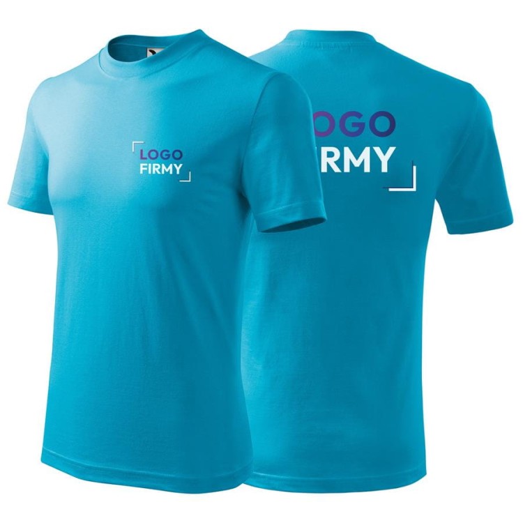 Koszulka turkusowa z krótkim rękawem z logo na sercu i plecach unisex z nadrukiem logo firmy 200g HEAVY110 kolor 44 koszulka krótki rękaw.jpg