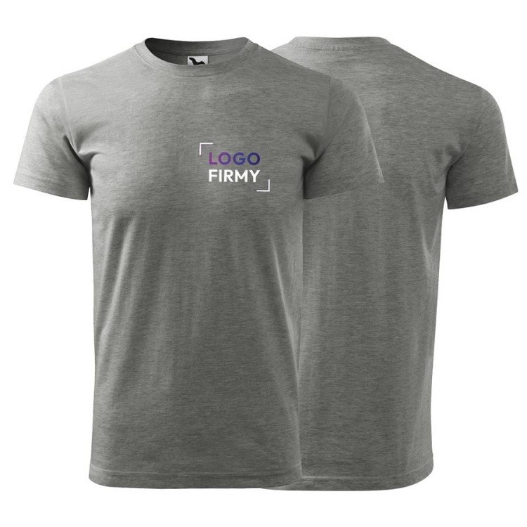Koszulka ciemnoszary melanż z krótkim rękawem z logo na sercu unisex z nadrukiem logo firmy 200g HEAVY NEW 137 kolor 12 koszulka krótki ręk (3).jpg