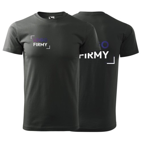 Koszulka ciemny khaki z krótkim rękawem z logo na sercu i plecach unisex z nadrukiem logo firmy 200g HEAVY NEW 137 kolor 67 koszulka krótki.jpg